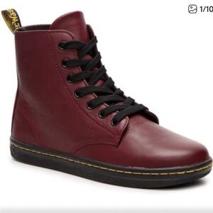 Dr. Martens Burgundy Leather Boots Sz 6